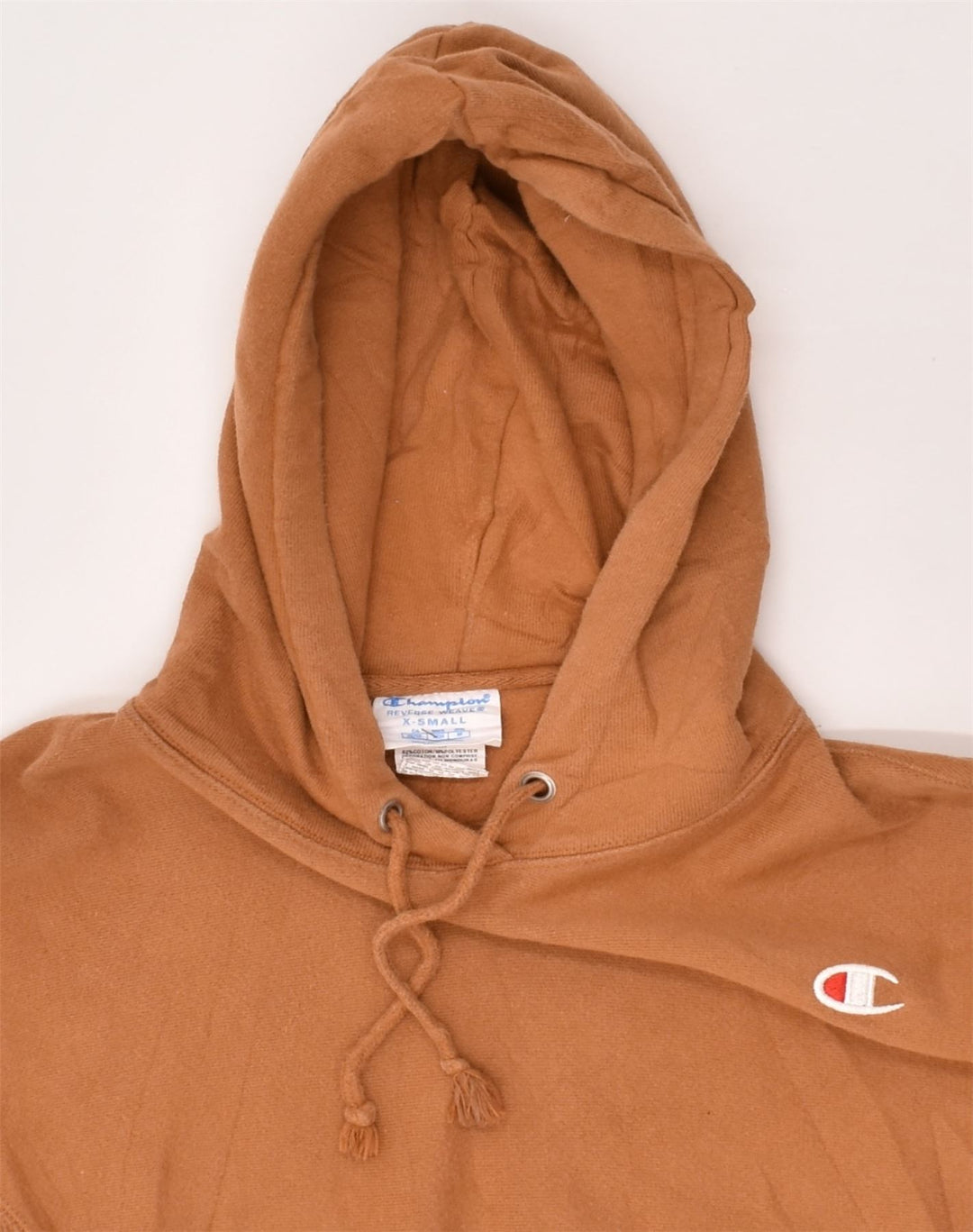 CHAMPION Womens Loose Fit Hoodie Jumper UK 6 XS Brown Cotton | Vintage Champion | Thrift | Second-Hand Champion | Used Clothing | Messina Hembry 