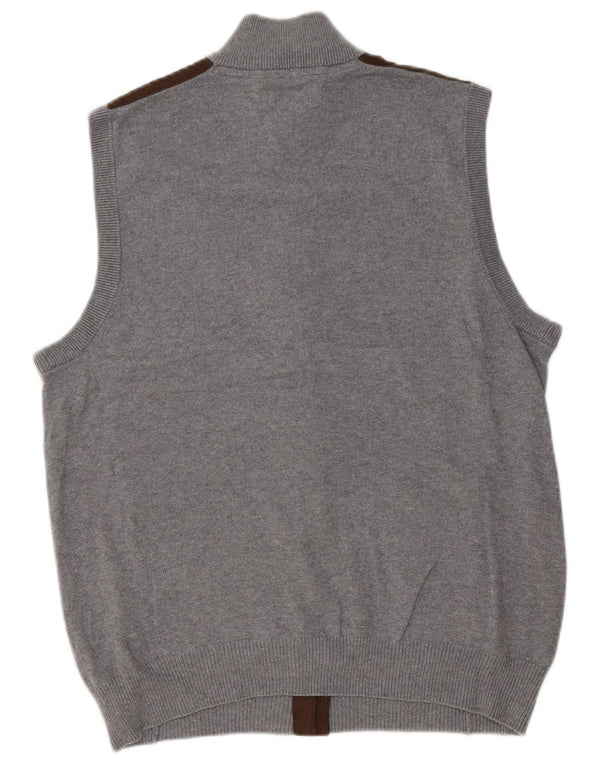 Chaps Cardigan sans manches pour homme en coton color block gris moyen