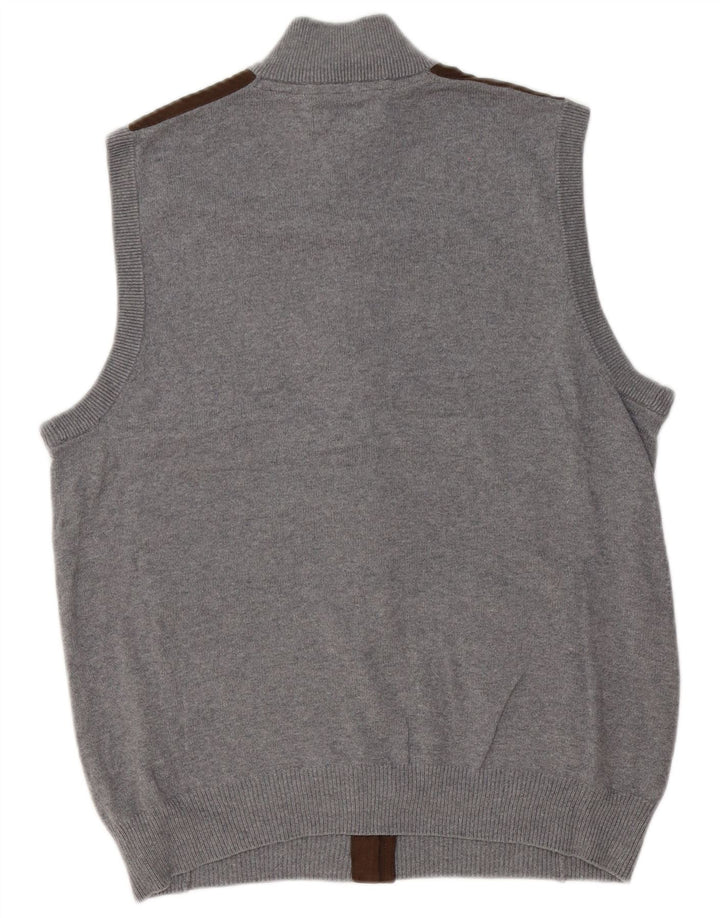 Chaps Cardigan sans manches pour homme en coton color block gris moyen