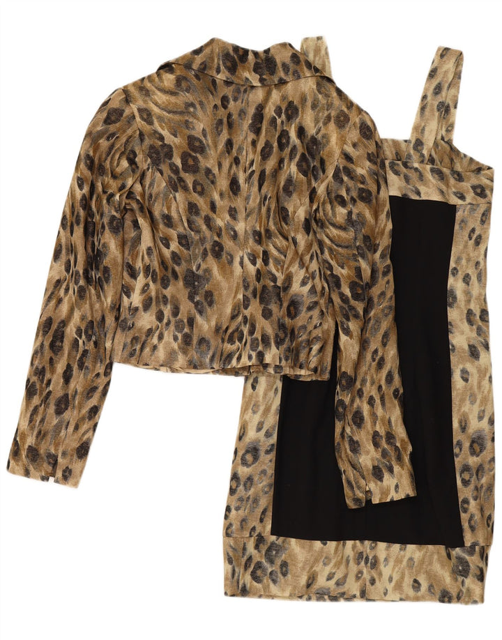 Vanity Ensemble 2 pièces 3 boutons pour femme IT 42 Laine à imprimé animal noir moyen