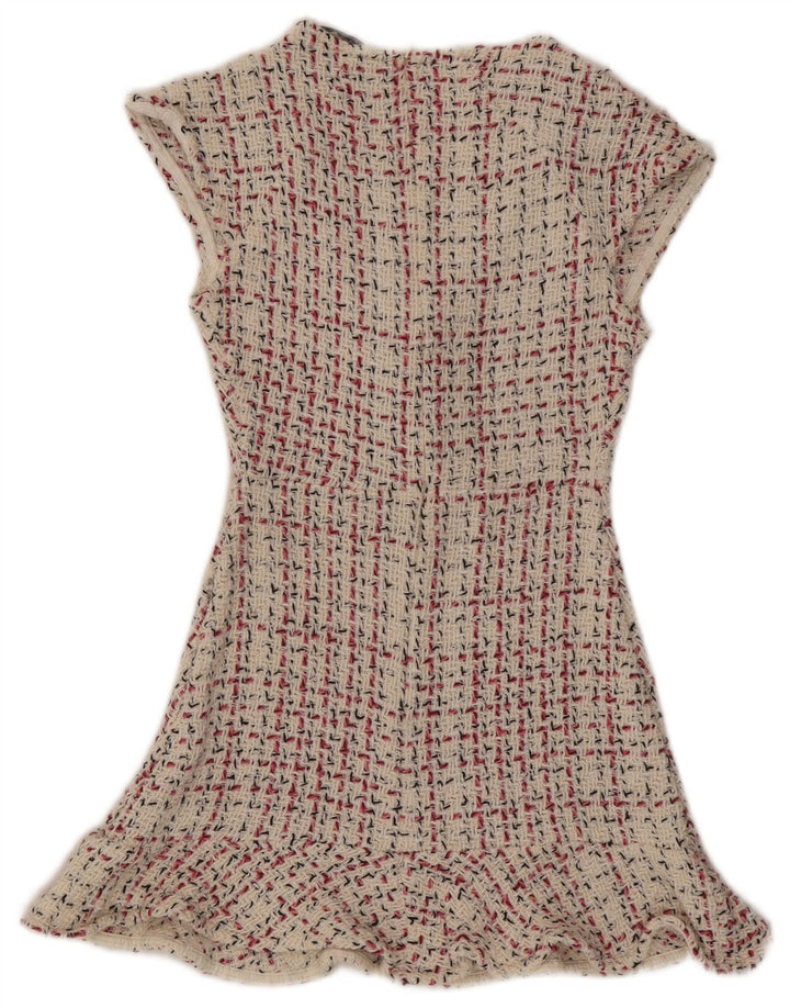 Zara Robe trapèze pour femme UK 8 Petit carreaux beiges