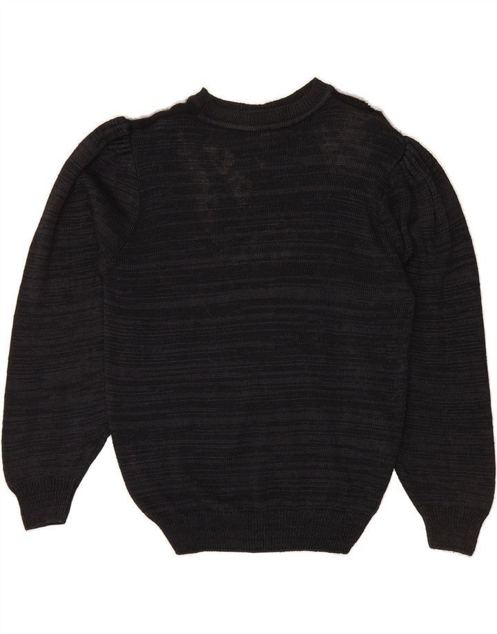 VINTAGE Womens Boat Neck Jumper Sweater EU 40 Medium Black Colourblock Vintage Vintage and Second-Hand Vintage from Messina Hembry 