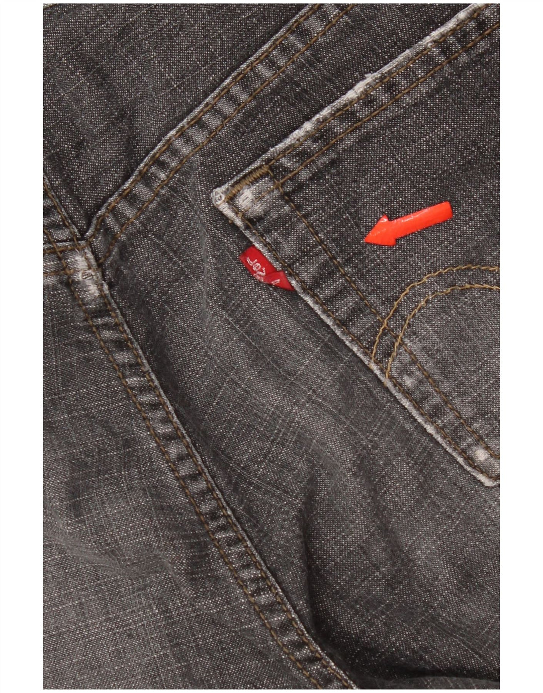 Levi's Jean droit 505 effet vieilli pour femme US 6 Medium W30 L32 Gris