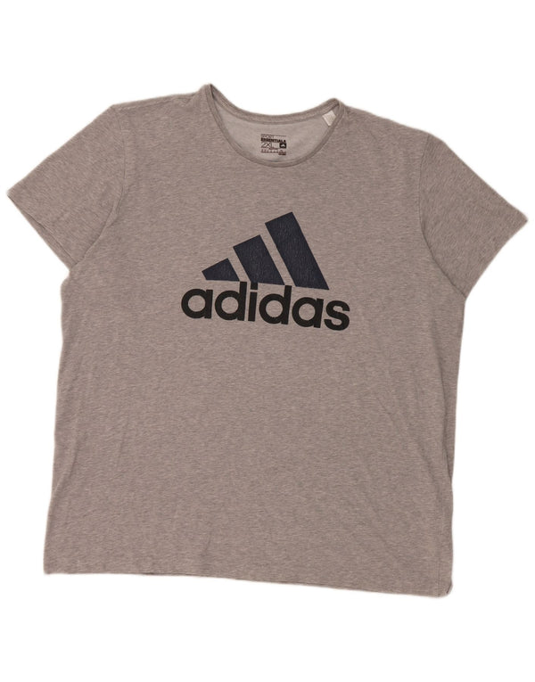 Adidas Mens Graphic T-Shirt Top 2XL Gris Coton