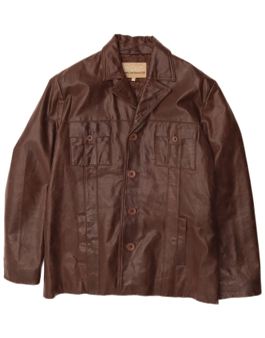 VINTAGE Mens Leather Jacket UK 42 XL Brown Leather