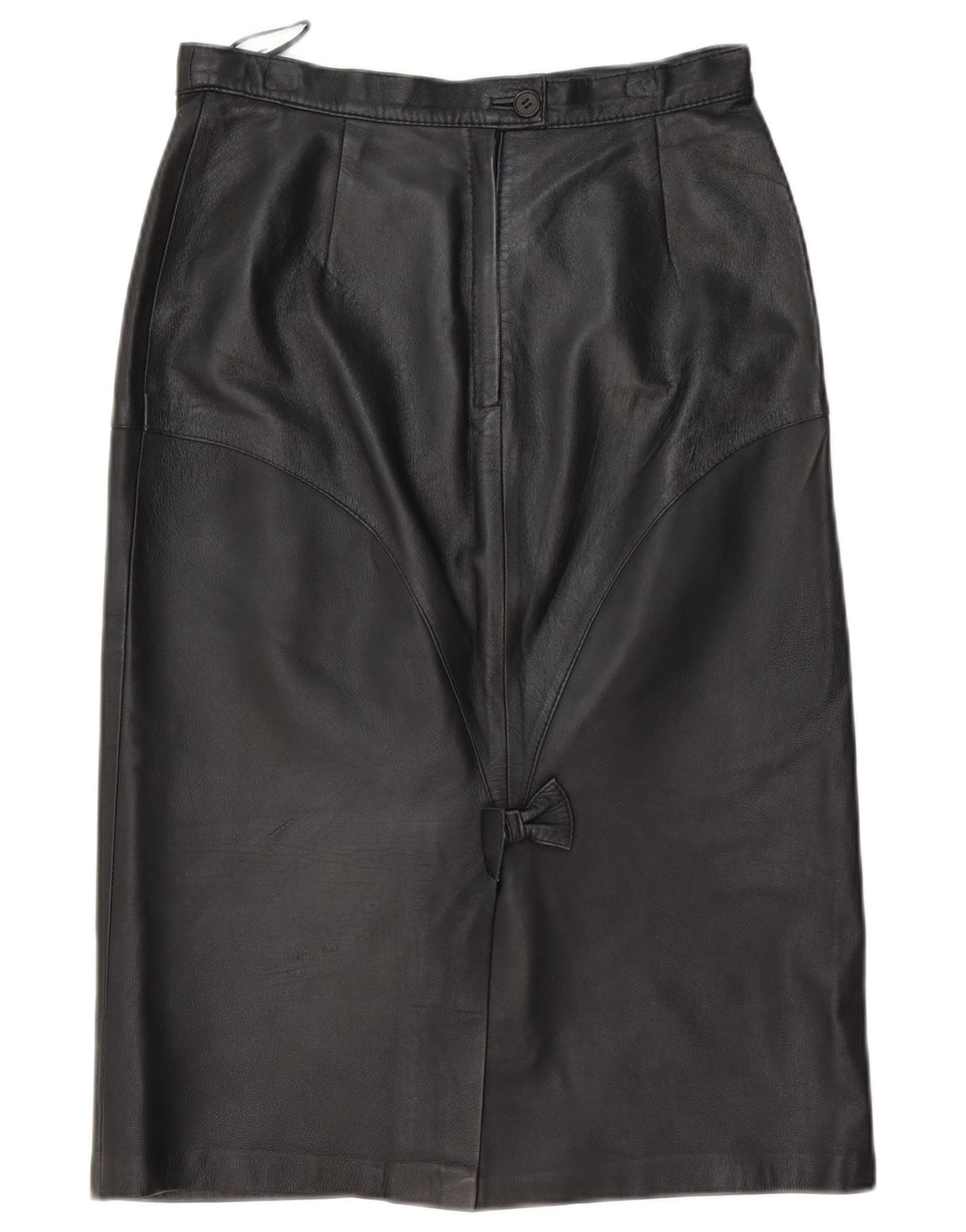 jupe en cuir femme vintage EU 40 Moyen W30 Cuir Noir