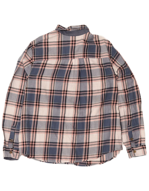 Dickies Chemise ample en flanelle pour femme UK 16 Grand carreaux bleus en coton