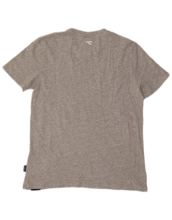 Diadora T-Shirt Femme UK 16 Large Gris Moucheté Coton