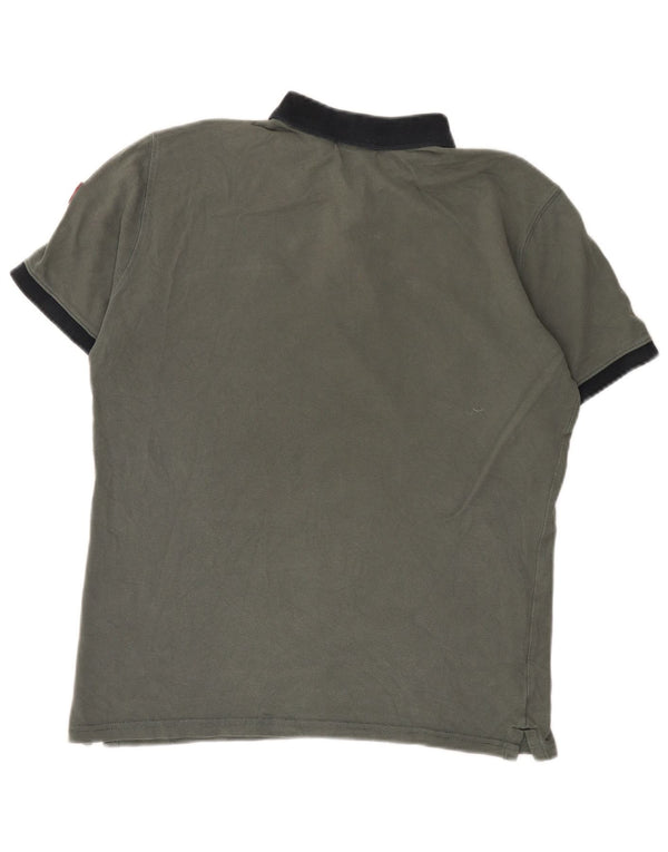 Napapijri Polo Homme Large Gris Colorblock Coton