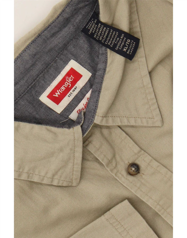 Wrangler Chemise à manches courtes pour homme XL Coton kaki