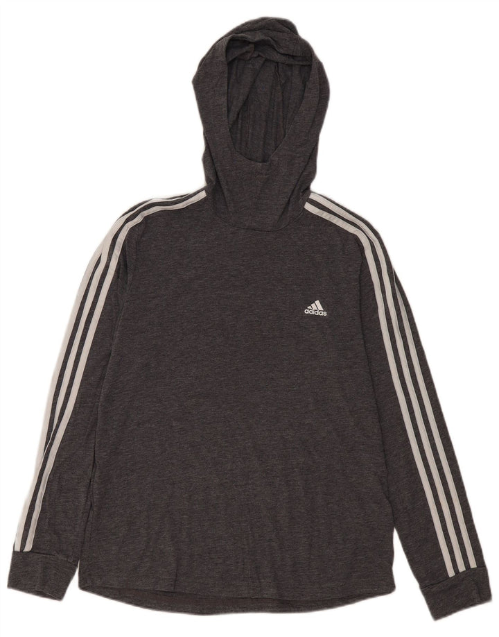 ADIDAS Femmes Climalite Sweat à capuche UK 12/14 Gris Moyen Polyester