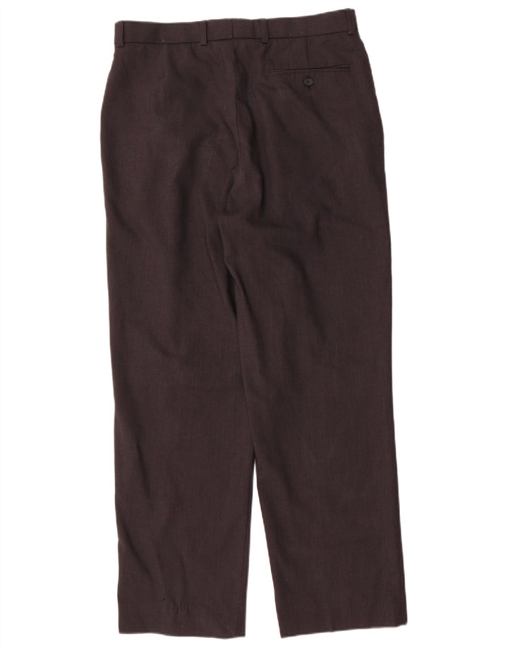 Marks & Spencer Pantalon de costume à chevilles pour hommes W32 L29 laine marron