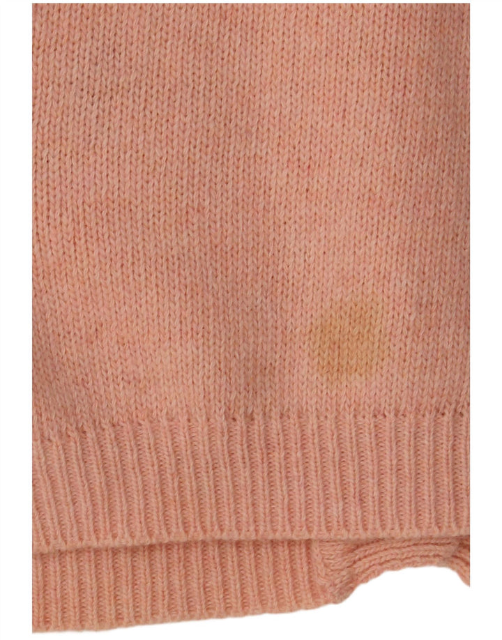 VINTAGE Femme Cardigan Pull UK 16 Grande Laine Florale Rose