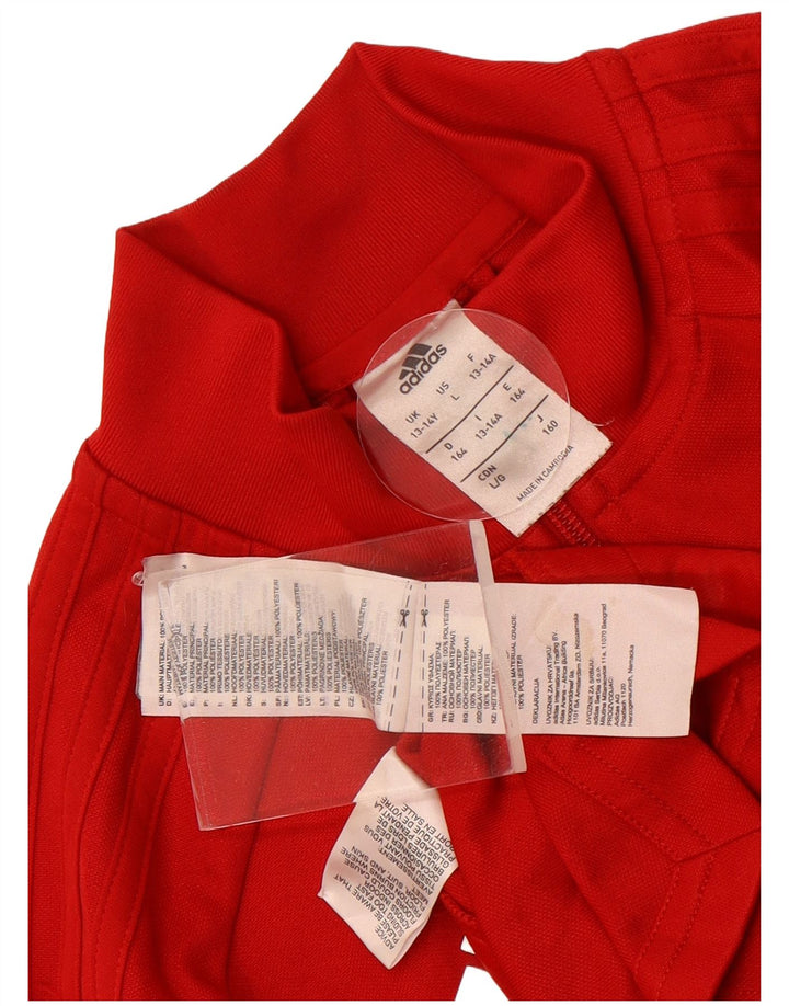 Adidas Veste de Survêtement Garçon 13-14 ans Rouge Colorblock Polyester
