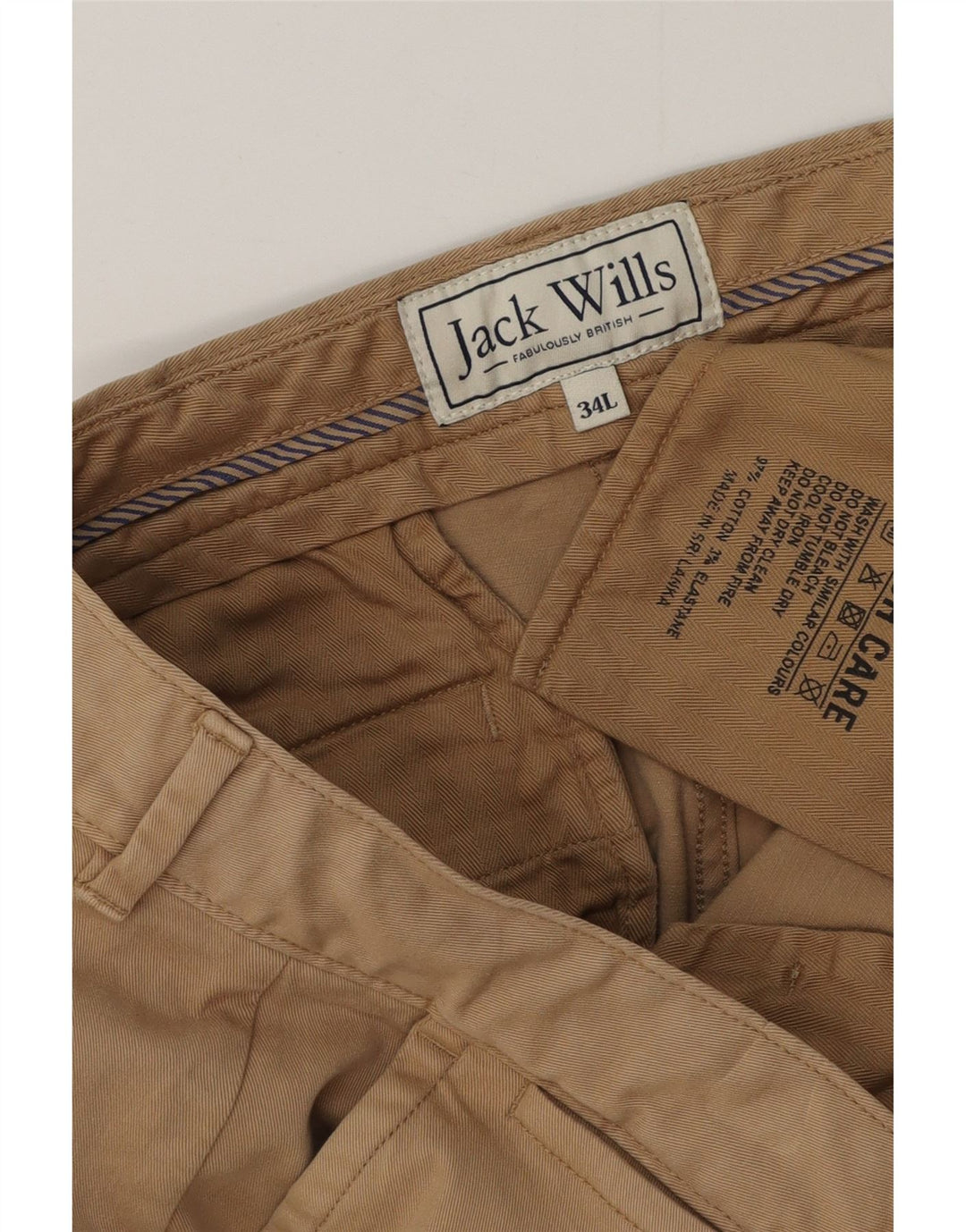 JACK WILLS Pantalon Chino Slim Homme W34 L34 Coton Beige