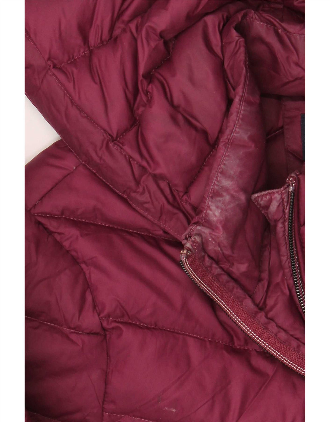 Marks & Spencer Manteau rembourré à capuche pour femme UK 12 Medium Bordeaux Polyamide