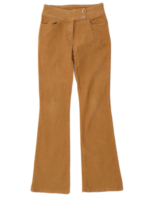 Benetton Pantalon Flare En Velours Côtelé Femme IT 38 XS W24 L31 Marron Coton