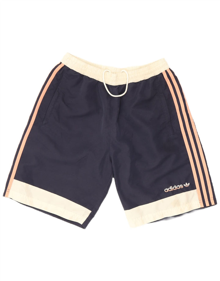 Adidas Short de bain pour homme en polyester color block bleu marine moyen