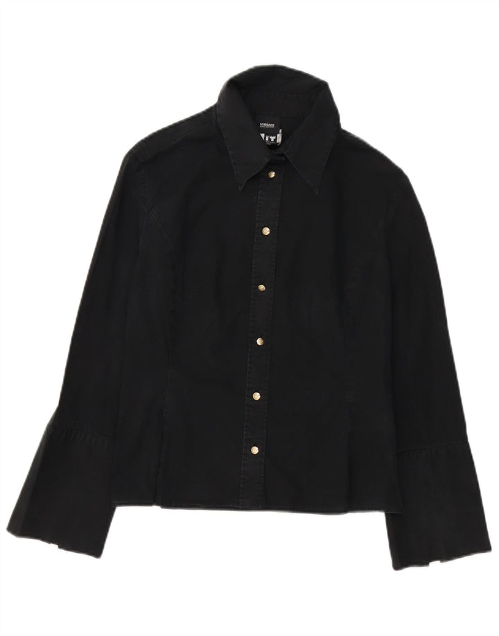 Versace Chemise formelle pour femme UK 10 Small Noir