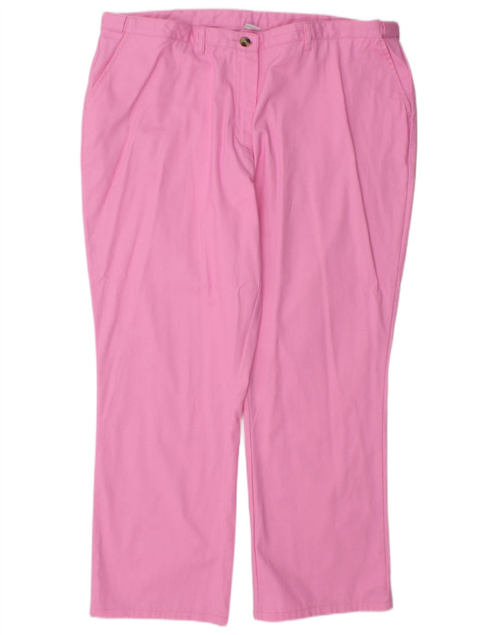 COTTON TRADERS Pantalon Chino Droit Femme UK 22 3XL W44 L29 Rose