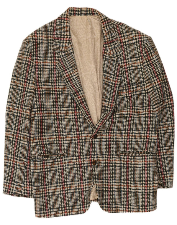 Veste Blazer Vintage Homme 2 Boutons IT 48 Pied De Poule Multicolore Moyen