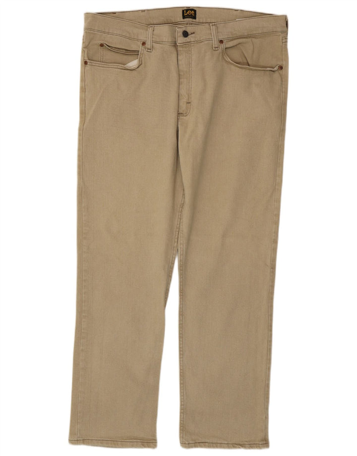 LEE Mens Straight Jeans W38 L30 Green Cotton