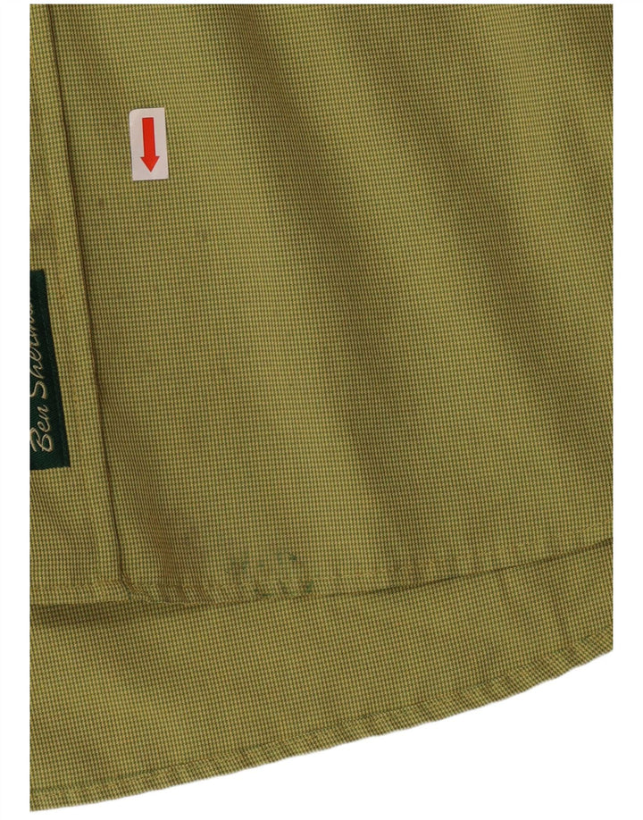 BEN SHERMAN Chemise Homme XL Pied de Poule Vert