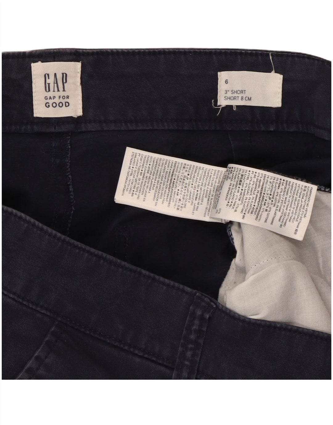 Gap Short Chino Femme US 6 Medium W30 Bleu Marine Coton