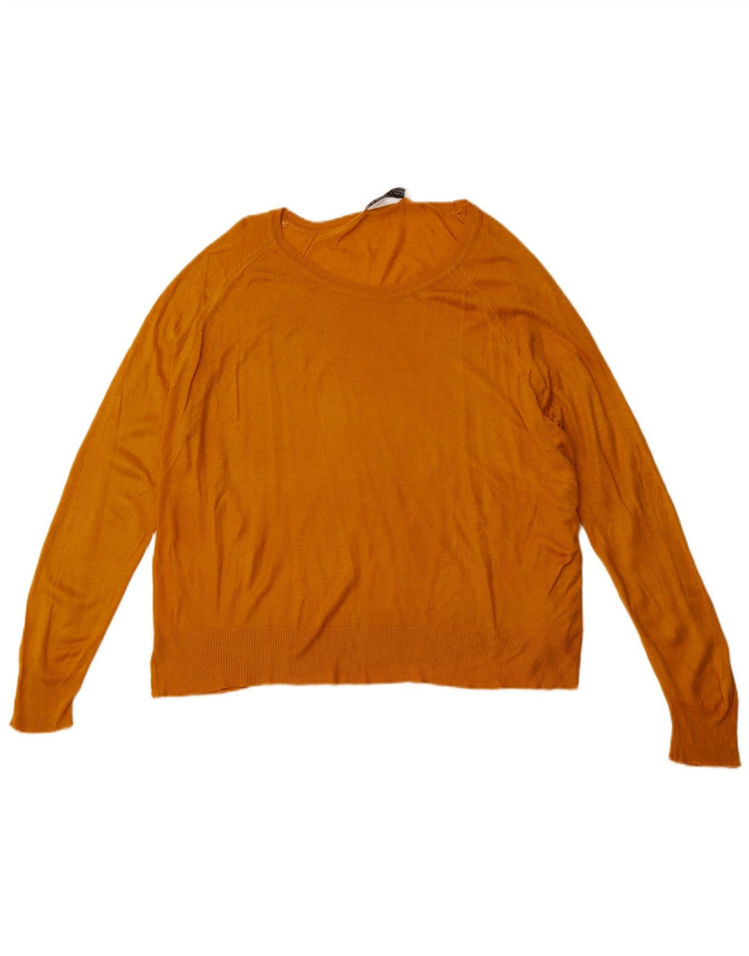 ZARA Femme Pull Col Bateau UK 18 XL Orange Synthétique