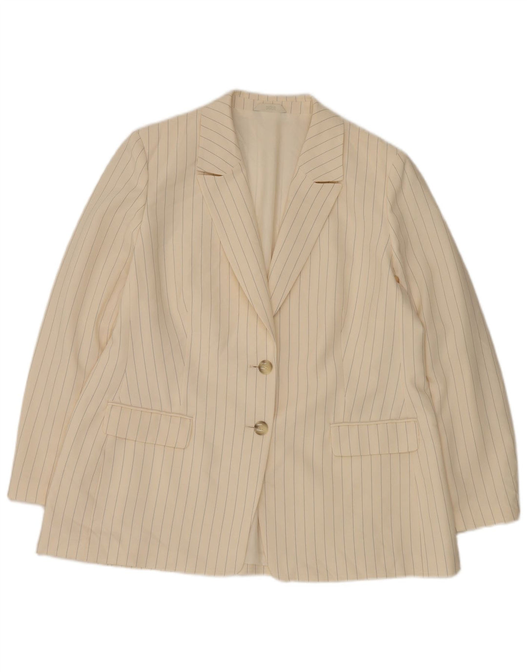 Marks & Spencer Veste blazer à 2 boutons pour femme UK 20 2XL Blanc à fines rayures