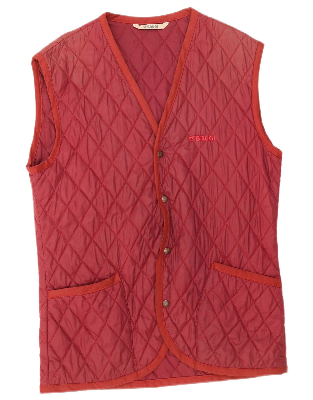 Brugi Gilet matelassé pour homme UK 38 Rouge moyen Polyamide