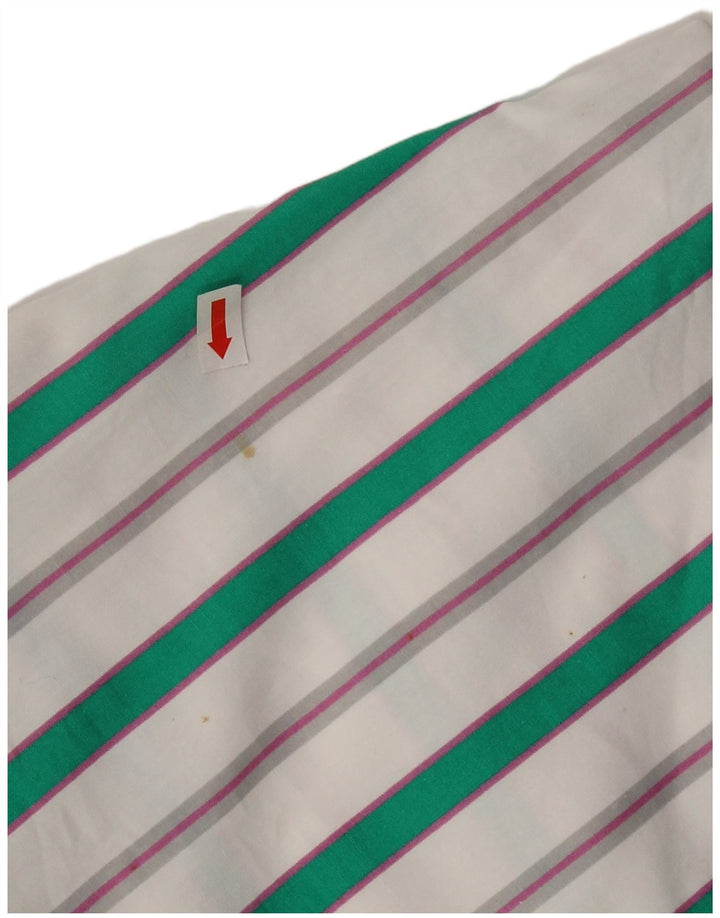 Benetton Chemise Femme UK 18 XL Blanc Rayé