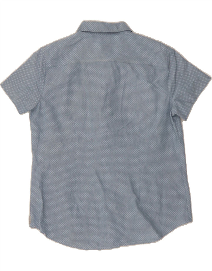 EDDIE BAUER Womens Short Sleeve Shirt UK 14 Medium Blue Polka Dot Nylon Vintage Eddie Bauer and Second-Hand Eddie Bauer from Messina Hembry 