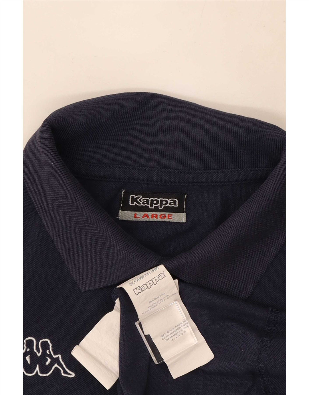 Kappa Polo Graphique Homme Large Bleu Marine Coton