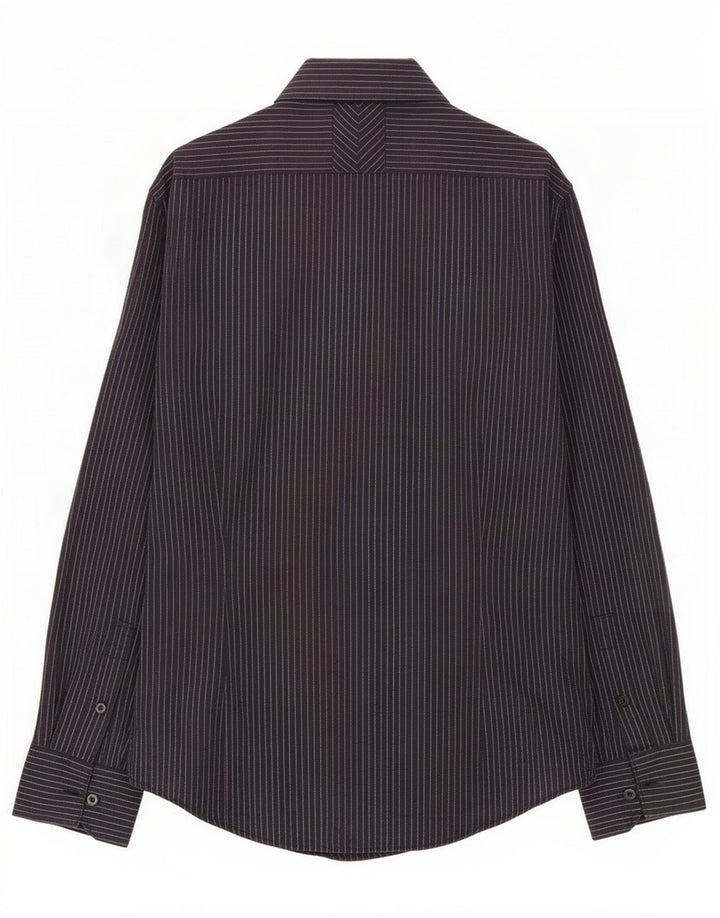 Guess Chemise Homme Petit Coton Noir à Fines Rayures