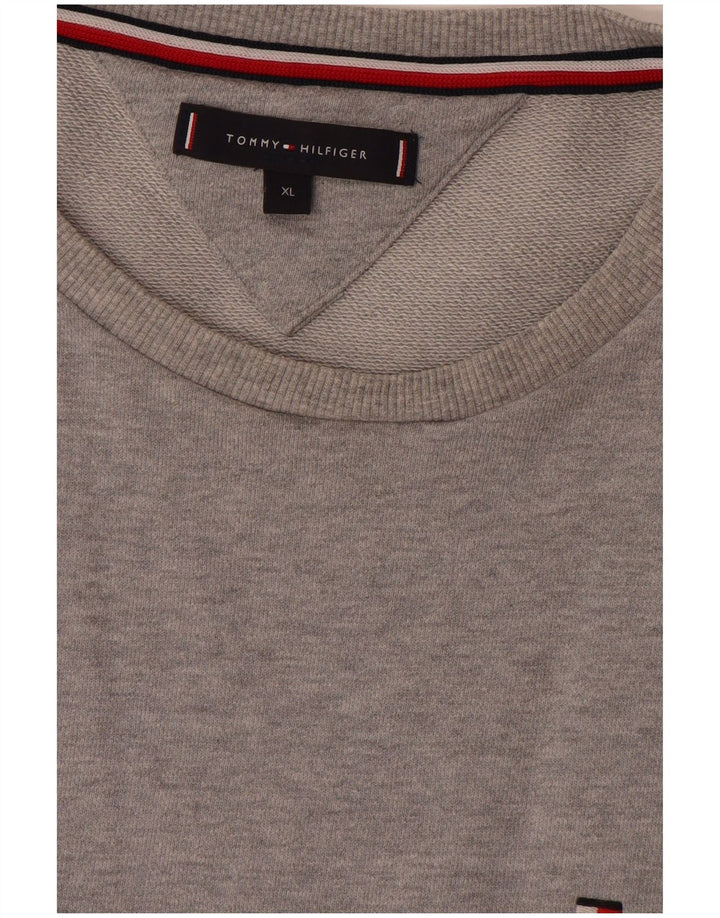 Tommy Hilfiger Sweat-shirt graphique pour homme XL Gris Colorblock Coton