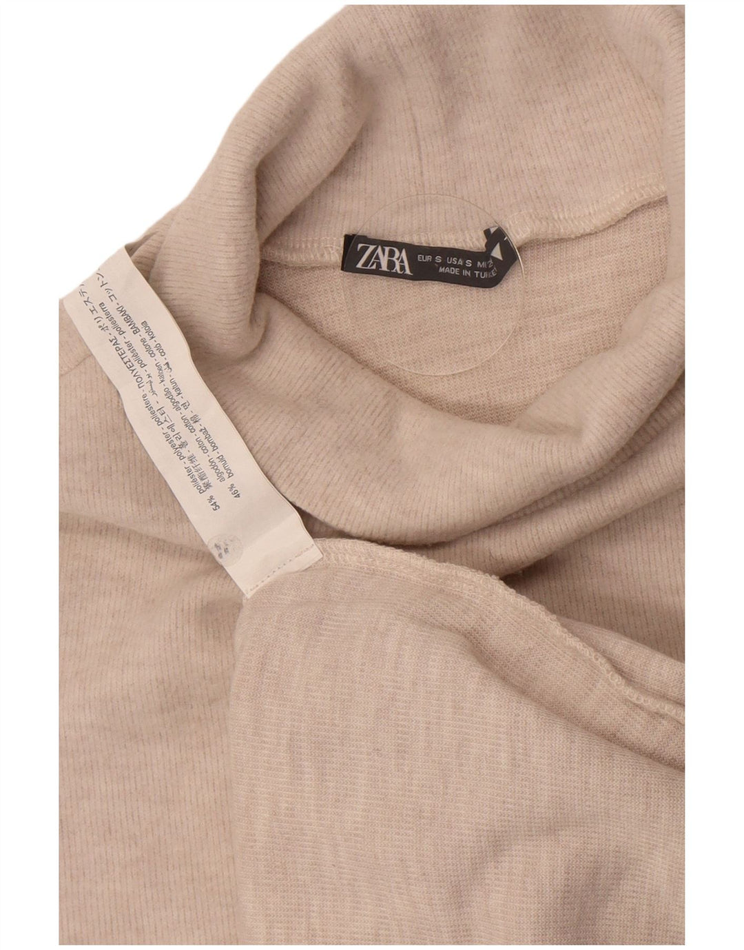 Zara Femme Gilet Débardeur UK 8 Petit Beige Polyester