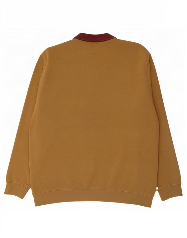 Vans Sweat-shirt à col polo pour homme 2XL en coton color block kaki