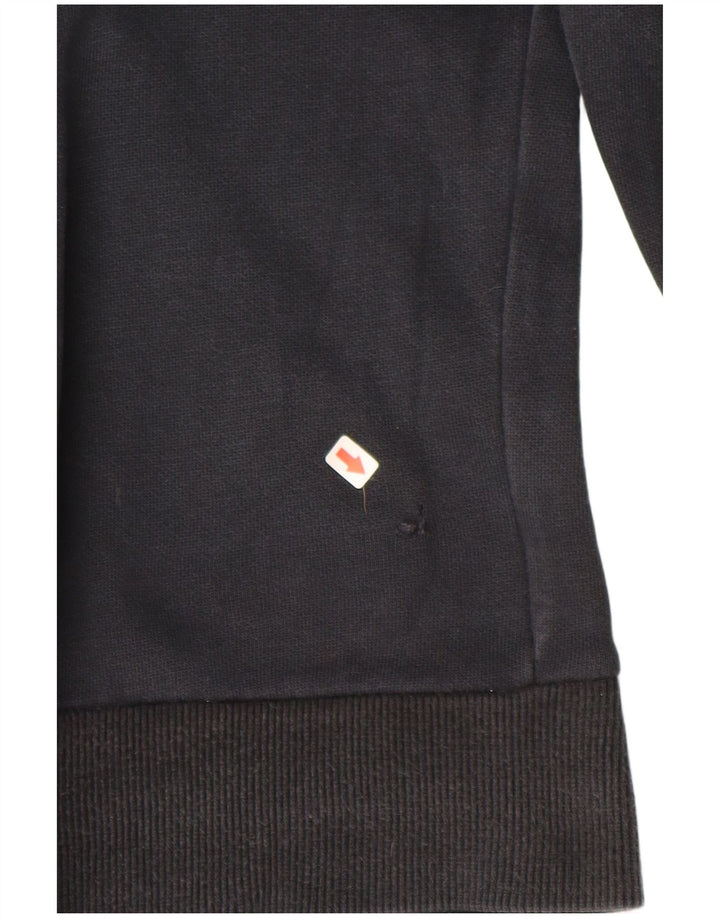 PUMA Pull à capuche zippé graphique pour femme UK 10 Petit coton noir