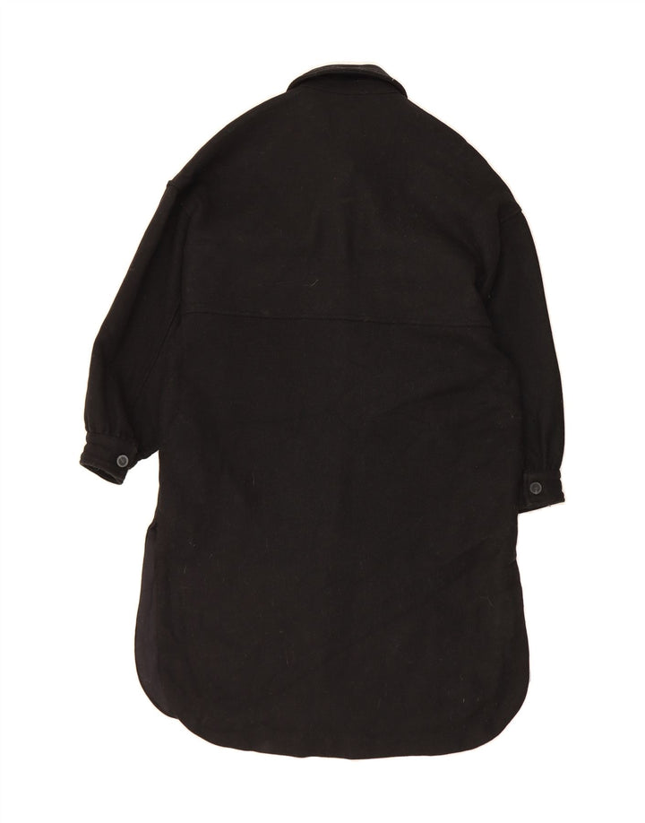 ZARA Womens Overcoat UK 10 Small Black Wool Vintage Zara and Second-Hand Zara from Messina Hembry 