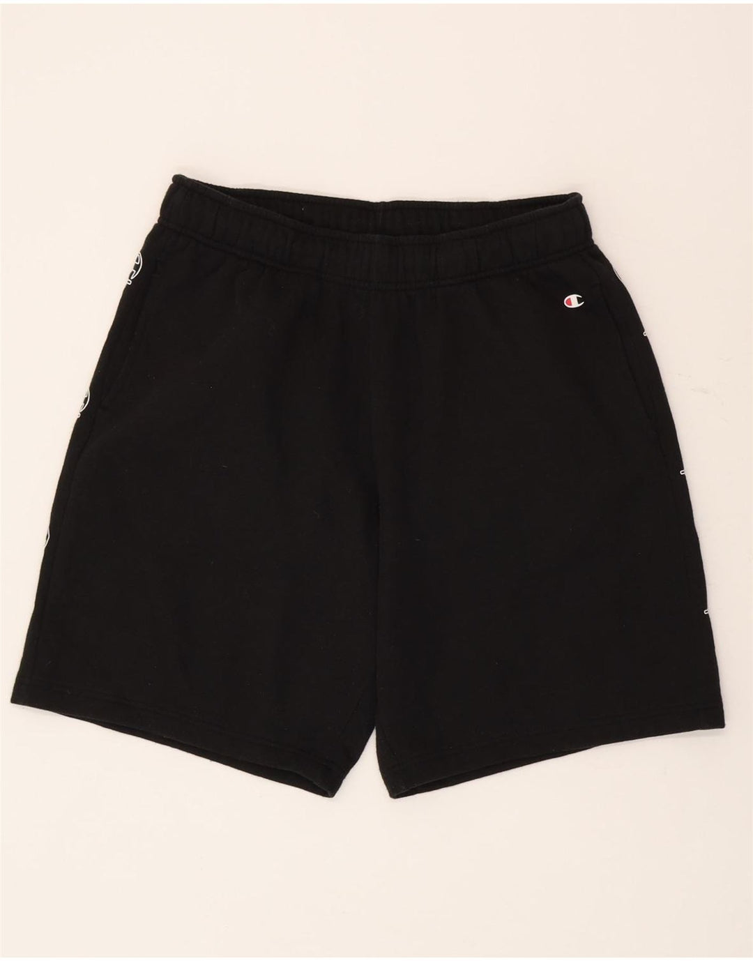 Champion Short de Sport Graphique Homme Noir Moyen Coton