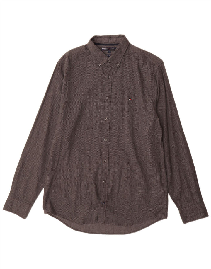 Tommy Hilfiger Chemise Homme Gris Moyen Spotted Cotton