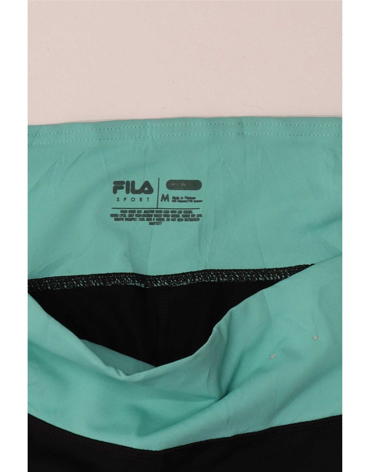 Fila Leggings Capri Femme UK 12 Noir Moyen Colorblock