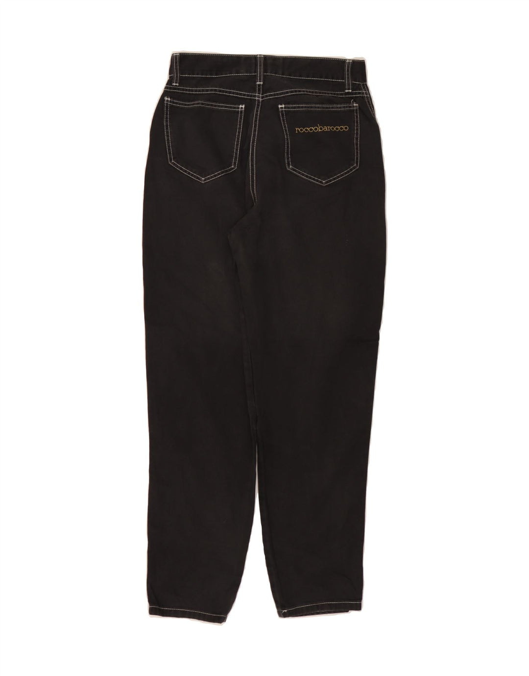 ROCCOBAROCCO Womens Tapered Jeans IT 44 Medium W28 L27 Black Cotton Vintage Roccobarocco and Second-Hand Roccobarocco from Messina Hembry 