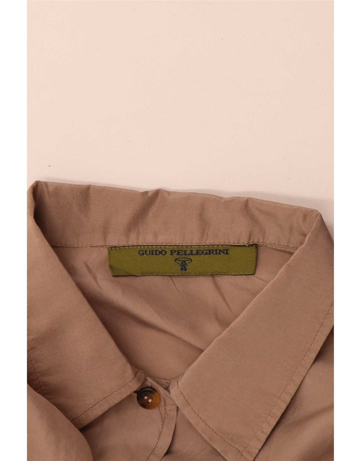 vintage Femme Longue Chemise Oversize IT 44 Beige Moyen