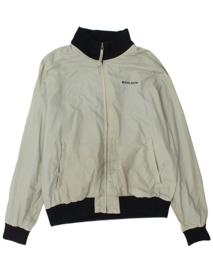 Woolrich Veste Réversible Homme UK 42 XL Nylon Blanc Cassé