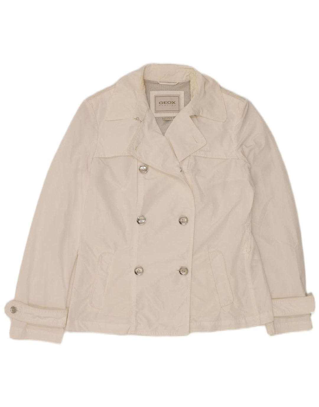 Geox Respira Caban Femme UK 14 Large Blanc Polyester