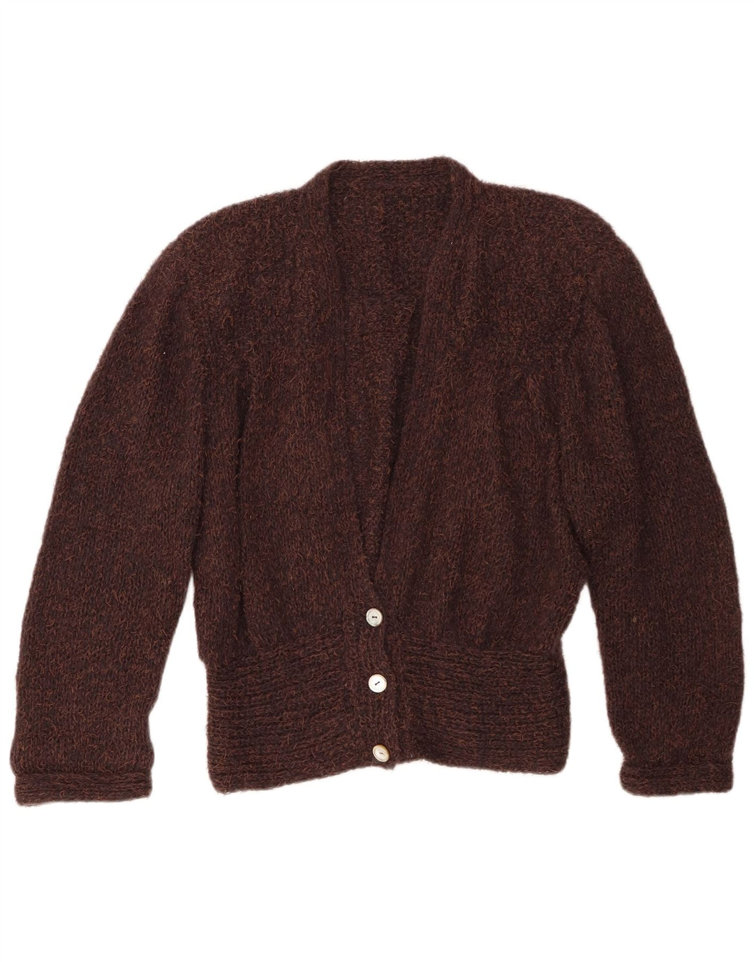 vintage Femme Cardigan Pull UK 18 XL Marron Moucheté