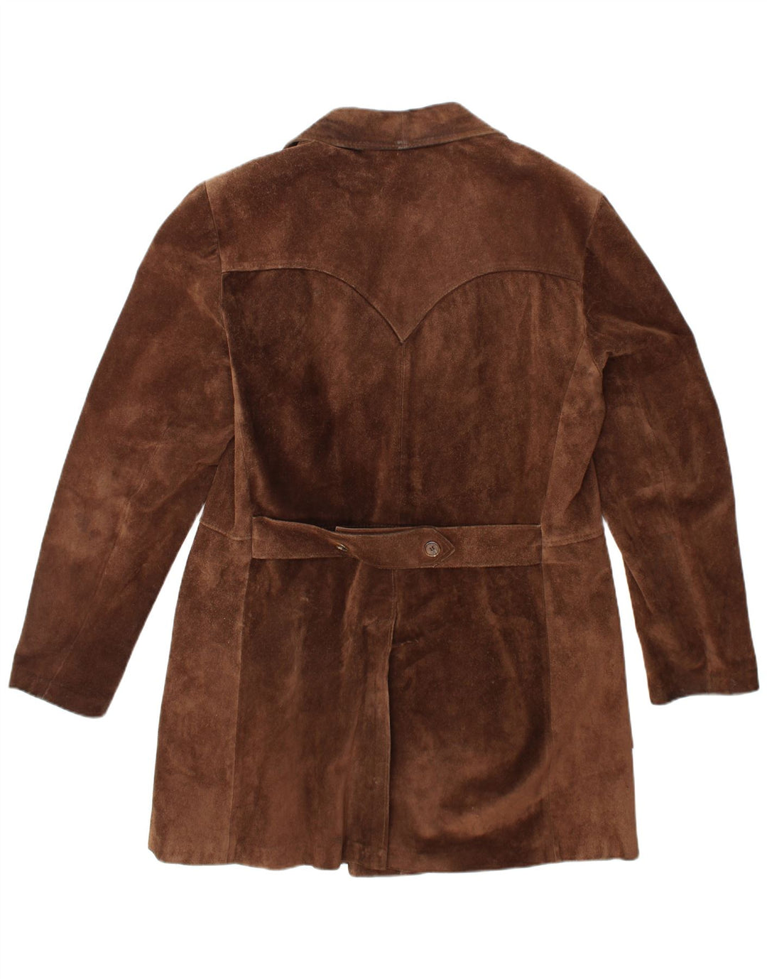 VINTAGE Manteau double boutonnage en daim pour homme UK 40 Grand Marron