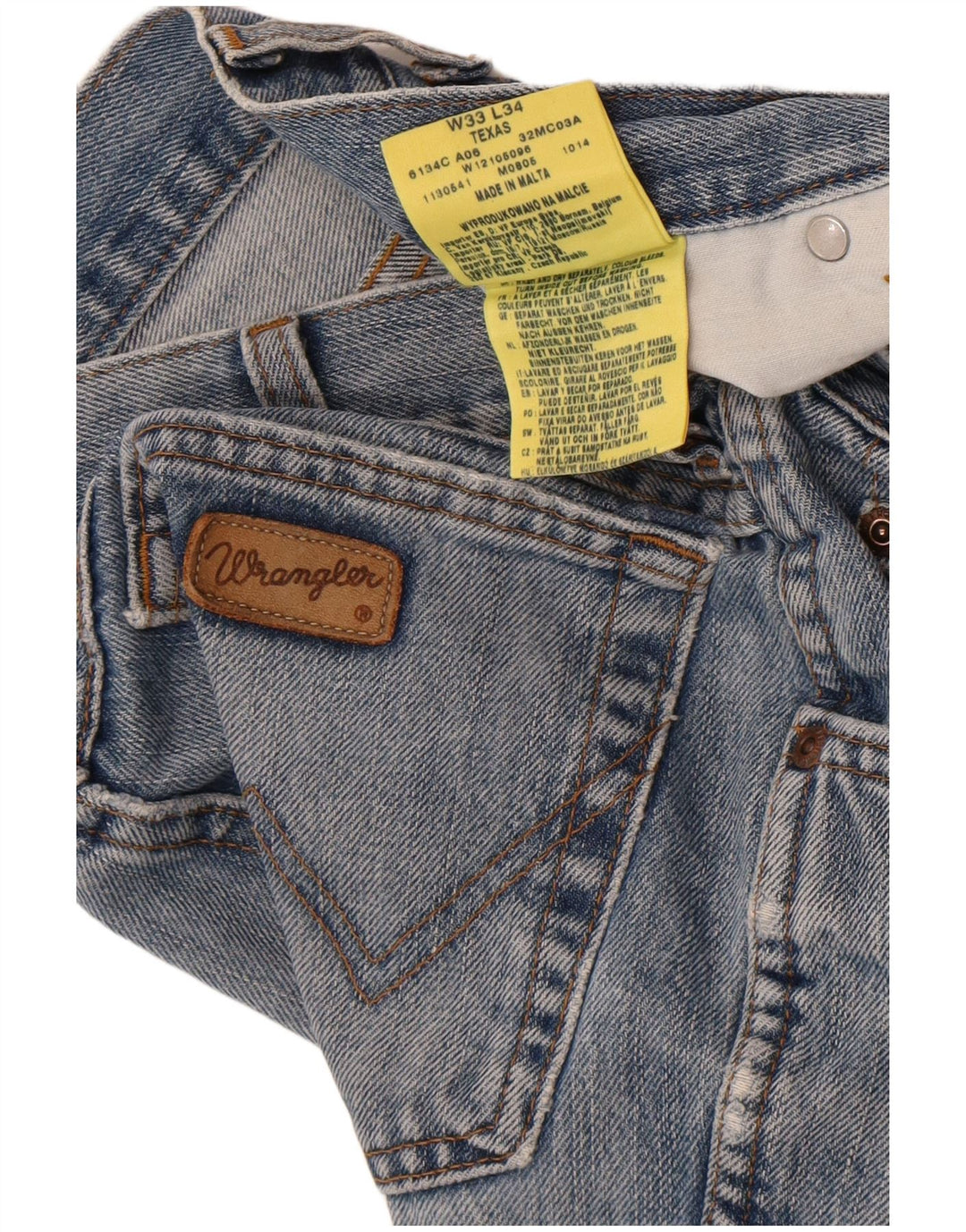 Wrangler Jean Droit Texas Homme W33 L34 Bleu Coton